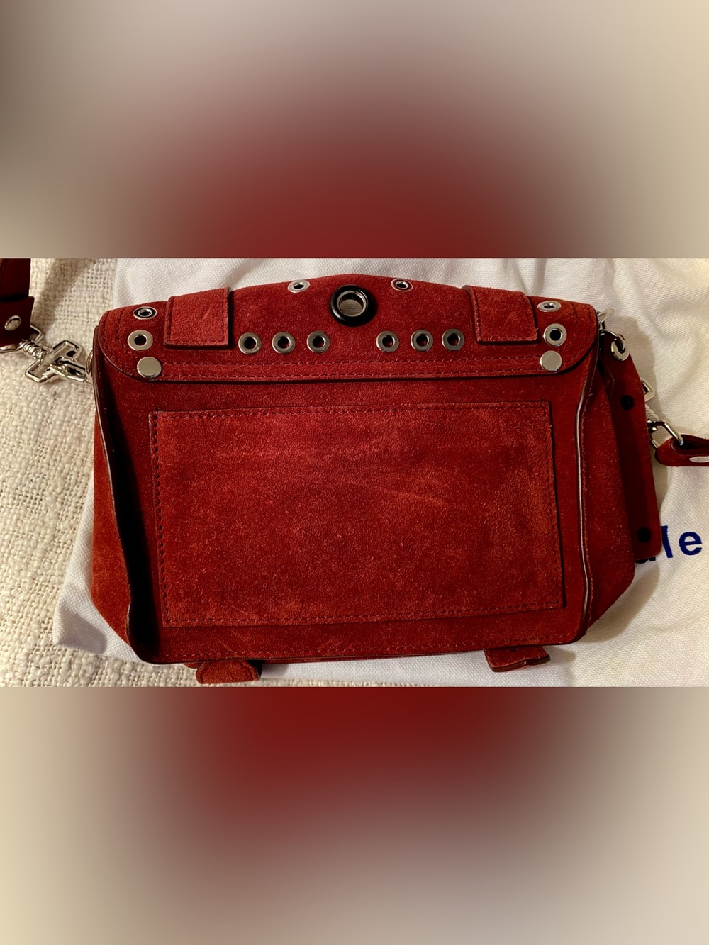 Proenza Schouler Midnight Plum PS1 Mini  Crossbody Suede+Grommet Bag - Picture 6 of 15